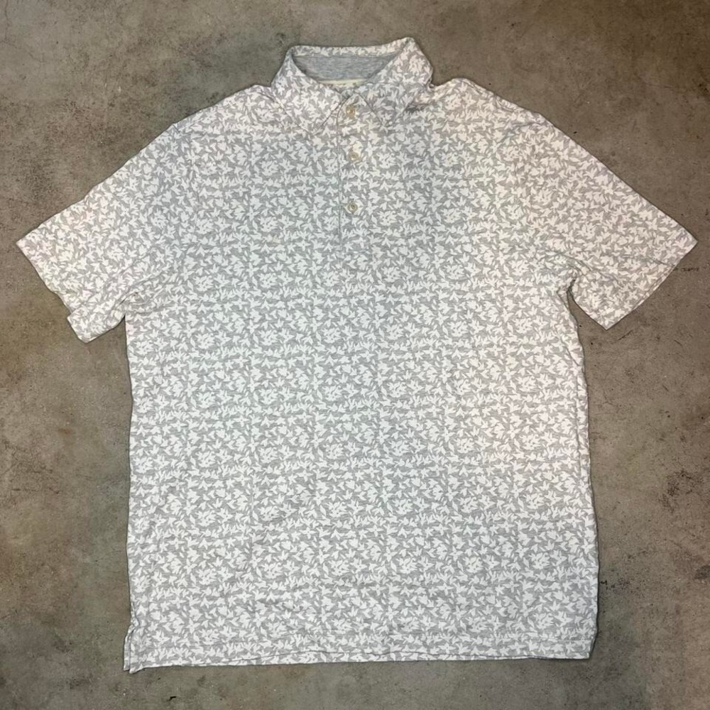 Daniel Cremieux Cotton Patterned Gray White Polo‎ Shirt